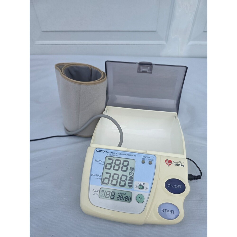 Omron HEM-773 Automatic Blood Pressure Digital Monitor Cuff/Sleeve W/Power Cable